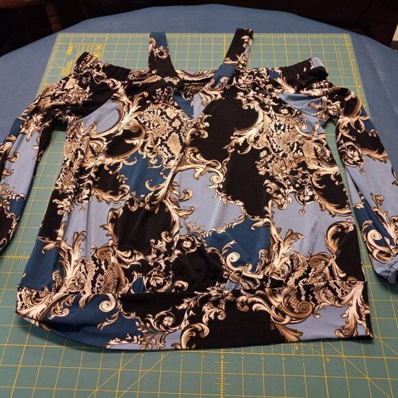 Thalia & Sodi Womens Med Cold Shoulder Long Sleeve Blouse - Picture 1 of 6